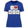 thumbnail image 1 of Periodic Table I Love Bcn T-Shirt Women -Image by Shutterstock, Female x-Large, 1 of 2