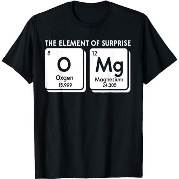 Periodic Table OMg The Element Of Surprise Funny Science T-Shirt