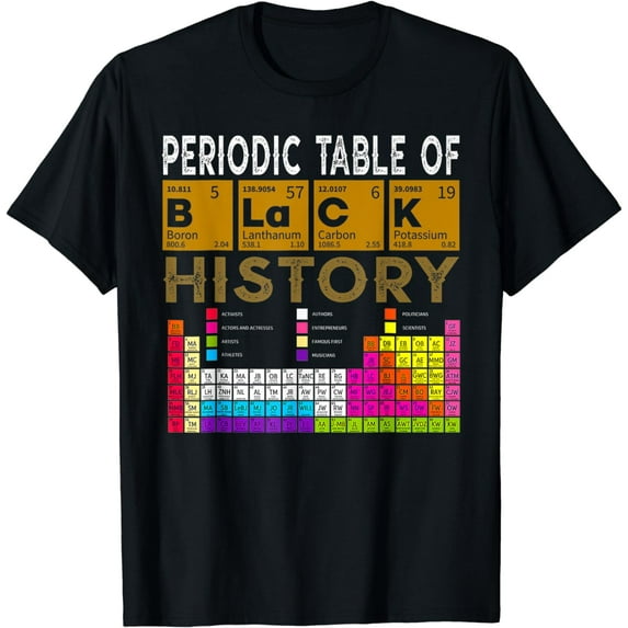 Periodic Table Of Black History Month African American Pride T-Shirt