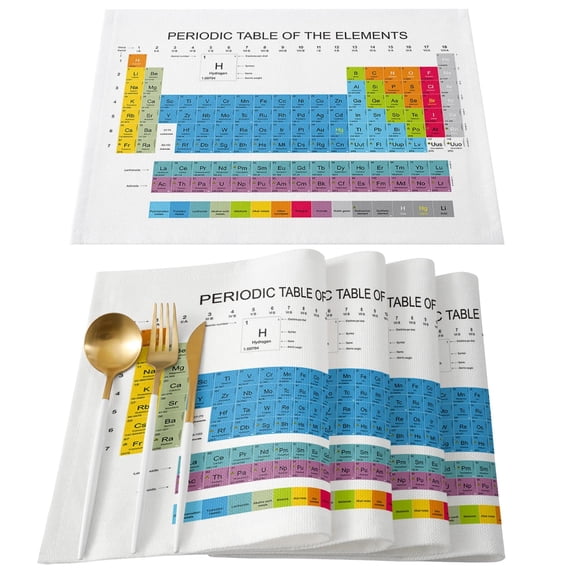 Periodic Table Of Placemat Wedding Party Dining Decor Linen Table Mat Kitchen Accessories Table Napkin