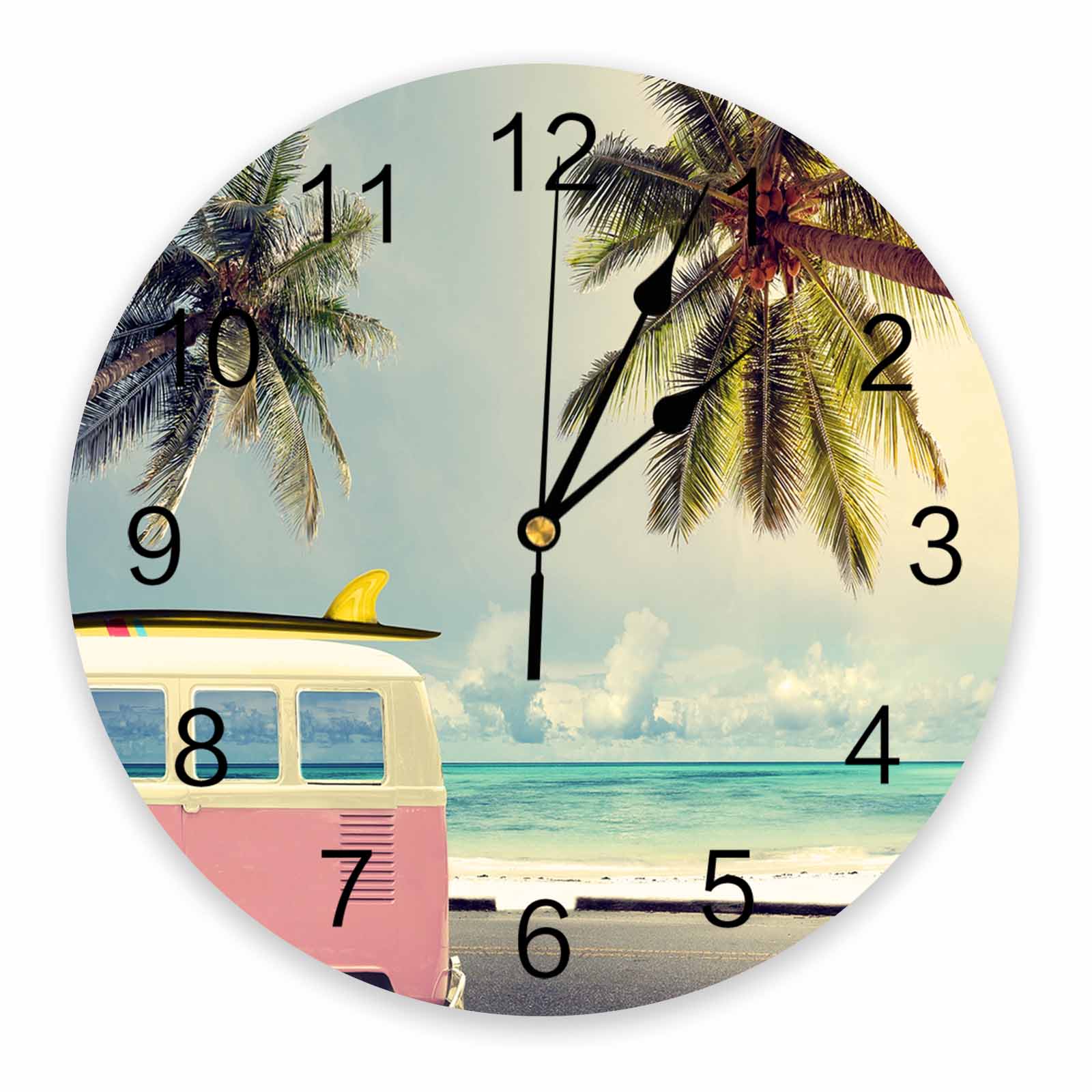 Periodic Table Of Round Wall Clock Acrylic Hanging Silent Time Clock Home Interior Bedroom