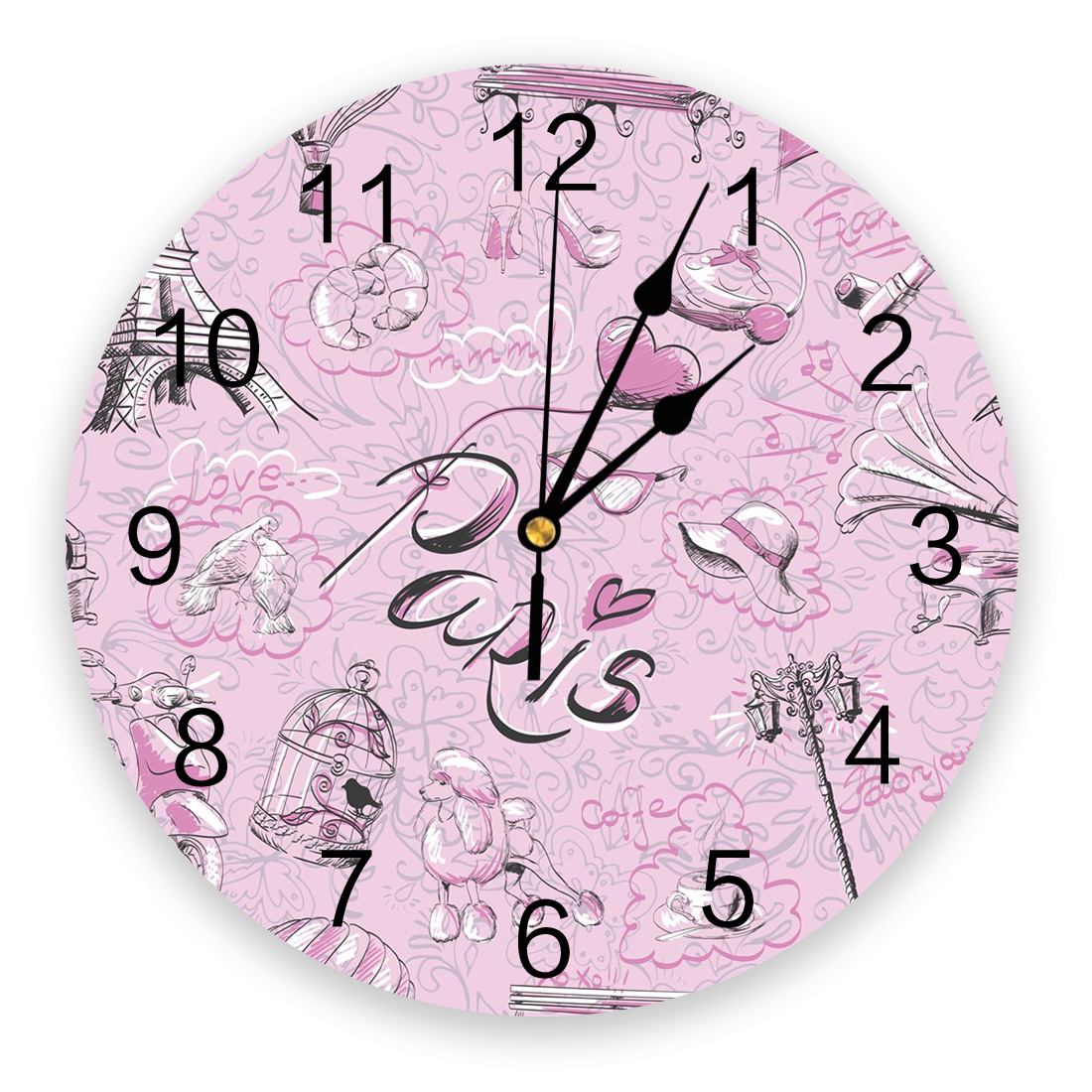 Periodic Table Of Round Wall Clock Acrylic Hanging Silent Time Clock Home Interior Bedroom