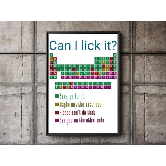 Periodic Table Poster, Science (Printed), Unframed Paper Poster 8x10in