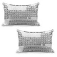 thumbnail image 1 of Periodic Table Quilted Pillowcover Set of 2, Monochrome Simple Science Chemistry Elements for Students Image, Standard Queen Size Pillow Cover for Bedroom, 30" x 20", Black and White, by Ambesonne, 1 of 1
