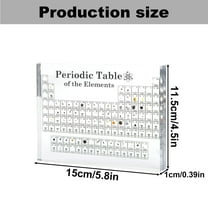 Periodic Table with Real Inside 83 Kinds of Real & Acrylic Display Stand for Science Lovers Students Chemistry Tools Gifts and Crafts Decoration, Toyeng Resin1X Element Table Ornament(Clear)