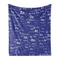 thumbnail image 1 of Periodic Table Soft Flannel Fleece Throw Blanket, Chemistry Elements in Abstract Style Science Classroom Backdrop, Cozy Plush for Indoor and Outdoor Use, 60" x 80", Royal Blue and White, by Ambesonne, 1 of 6
