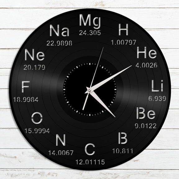 Periodic Table Vinyl Wall Clock Unique Gift for Friends Home Room Decoration Vintage Design Office Bar Room Home Decor