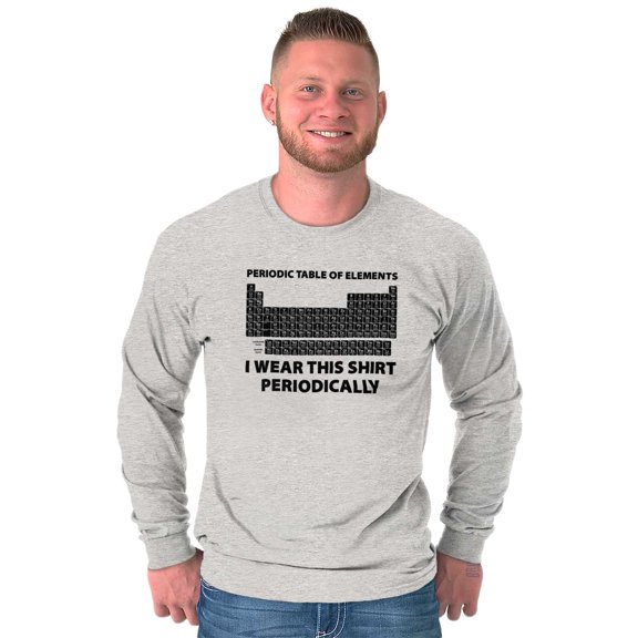 Periodic Table Wear Periodically Nerd Plus Size Long Sleeve Graphic Tee Shirt Brisco Brands 3X