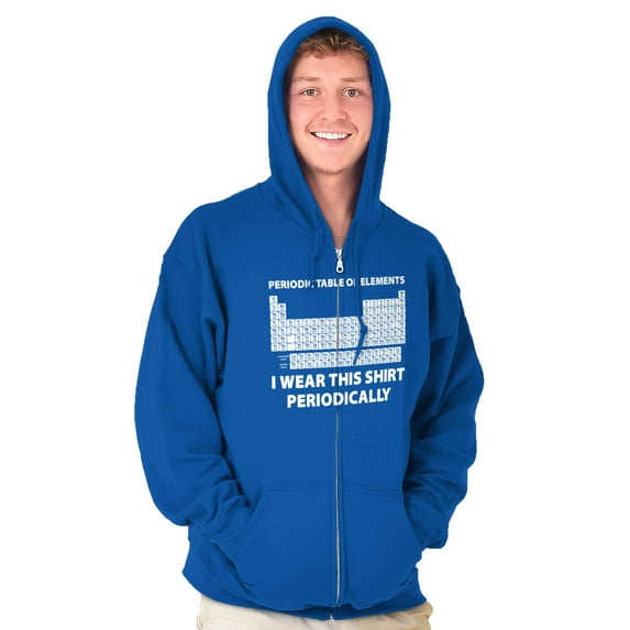 Periodic Table Wear Periodically Nerd Unisex Fleece Graphic Zip Up Hoodie Brisco Brands 3X