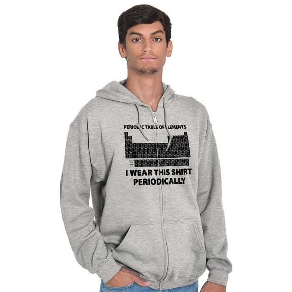 Periodic Table Wear Periodically Nerd Zip Up Hoodie Men's Women's Brisco Brands X