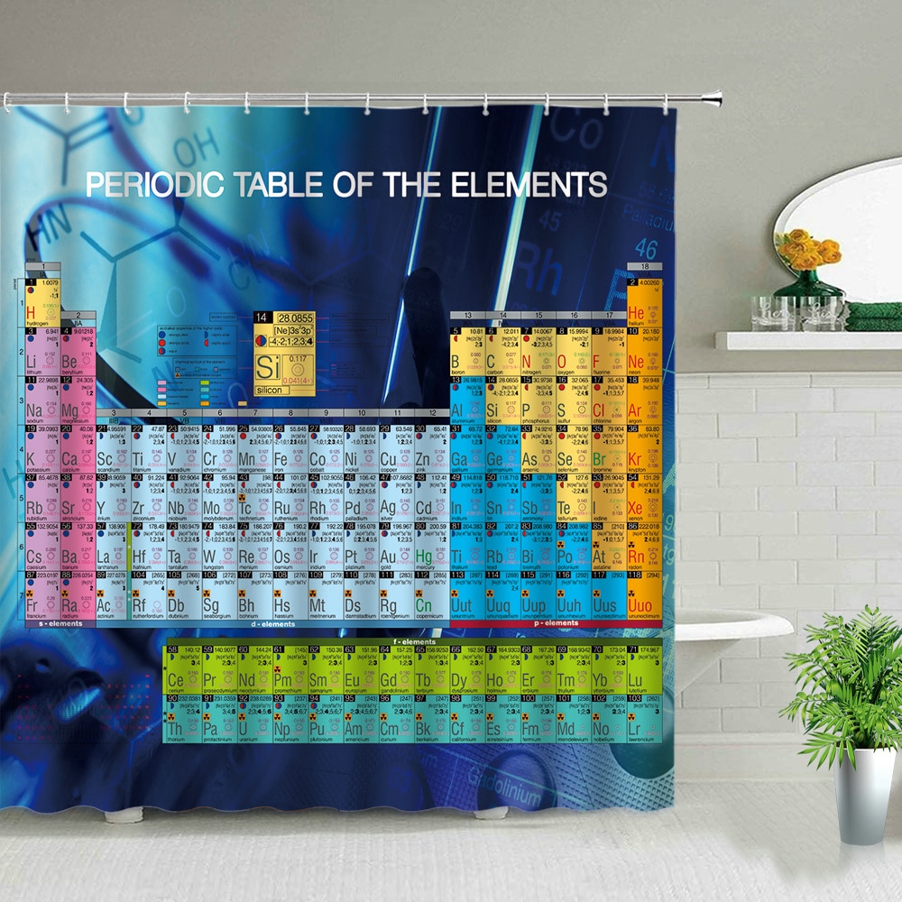 Periodic Table of Elements Shower Curtain in the Bathroom Decor