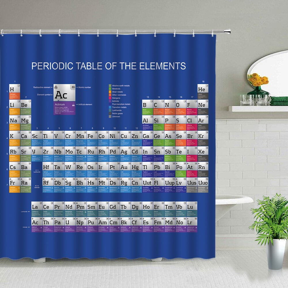 Periodic Table of Elements Shower Curtain in the Bathroom Decor Set