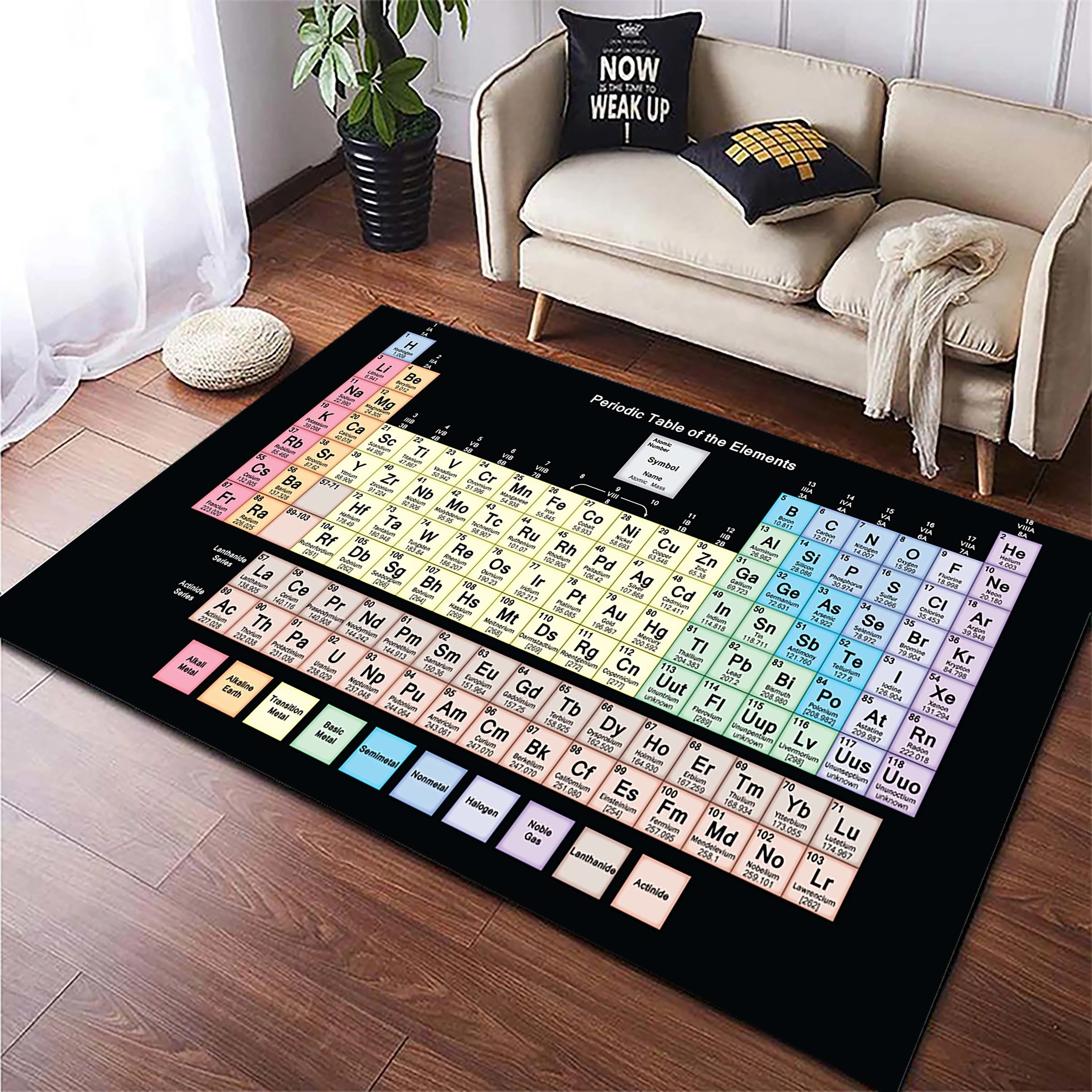 Periodic Table of The Fashion Carpet Chemical Element Pattern Living ...