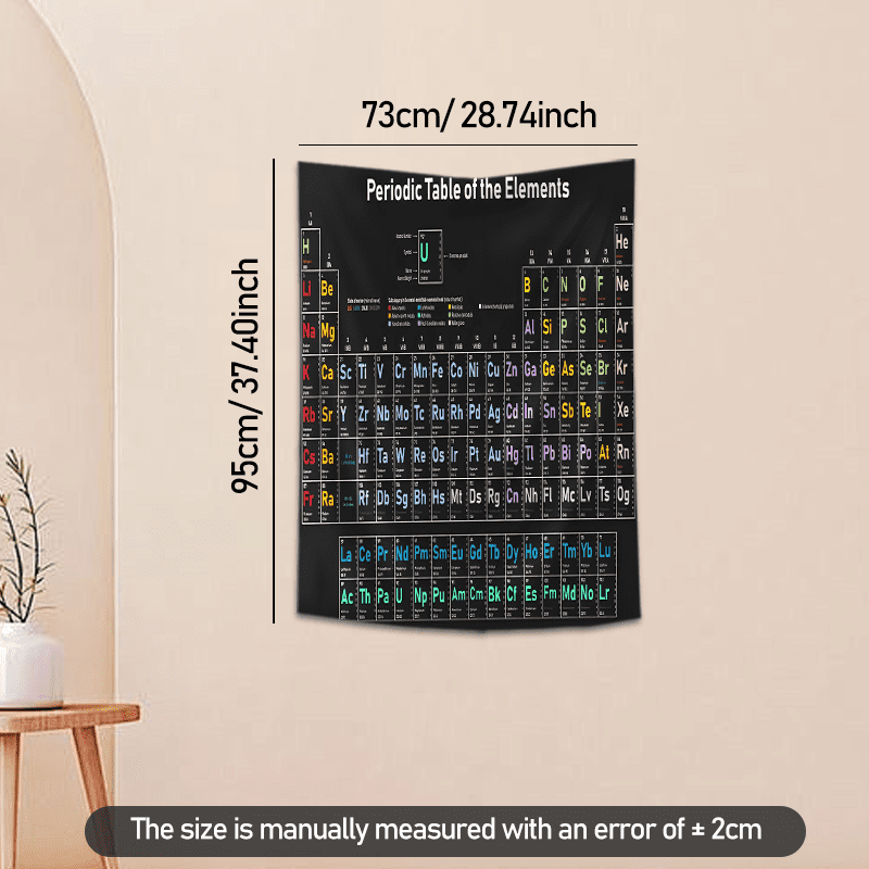 Periodic Table of the Elements Tapestry 37x29 Inches Science Wall Art ...