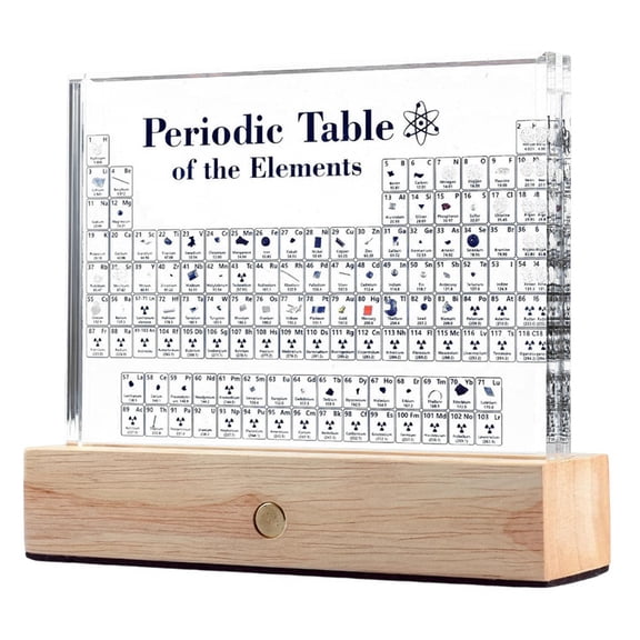 Periodic Table with Real Elements Inside, Table of Elements, Acrylic Periodic Table Display with 83 Real Samples