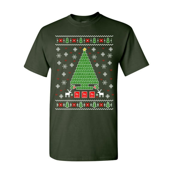 Periodic Tree Table Of Elements Science Ugly Christmas DT Adult T-Shirt Tee