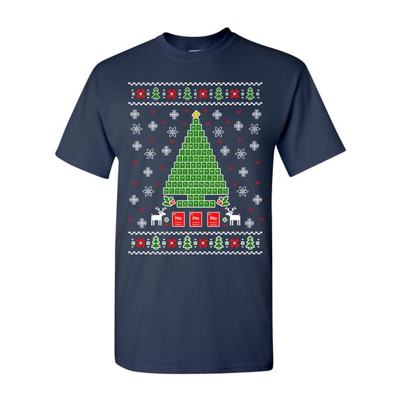 Periodic Tree Table Of Elements Science Ugly Christmas DT Adult T-Shirt Tee
