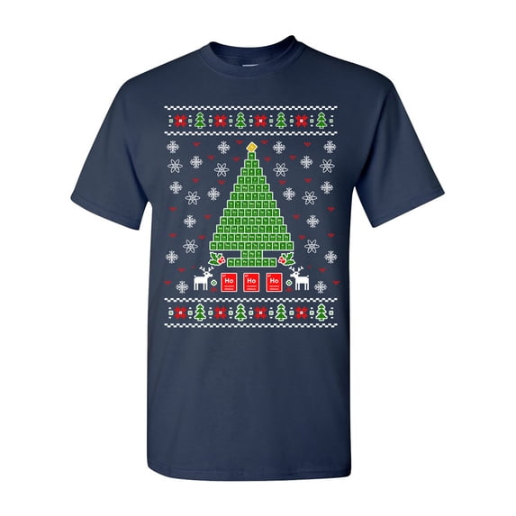 Periodic Tree Table Of Elements Science Ugly Christmas DT Adult T-Shirt Tee