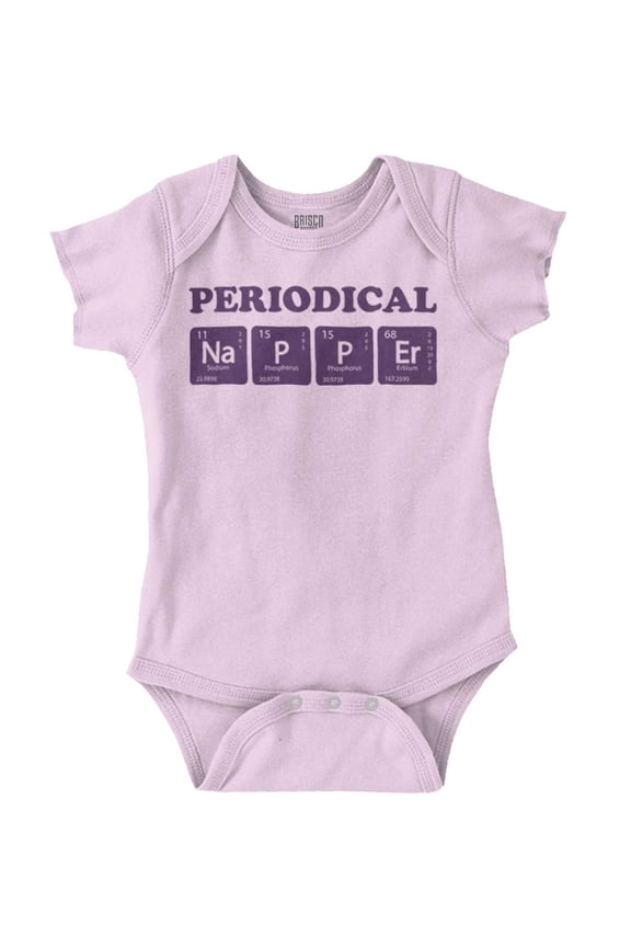 Periodical Napper Science Nerd Romper Boys or Girls Infant Baby Brisco Brands 6M