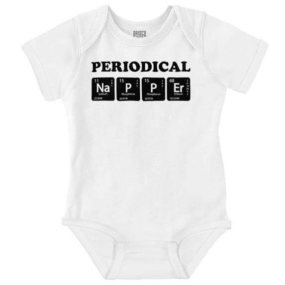 Periodical Napper Science Nerd Romper Boys or Girls Infant Baby Brisco Brands 6M