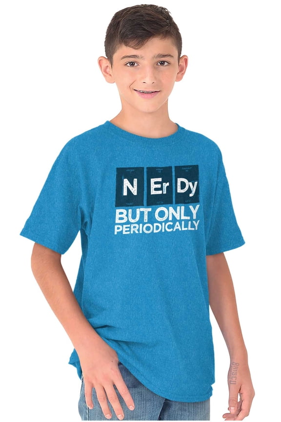 Periodically Nerdy Chemistry Science Crewneck T Shirts Boy Girl Teen Brisco Brands M
