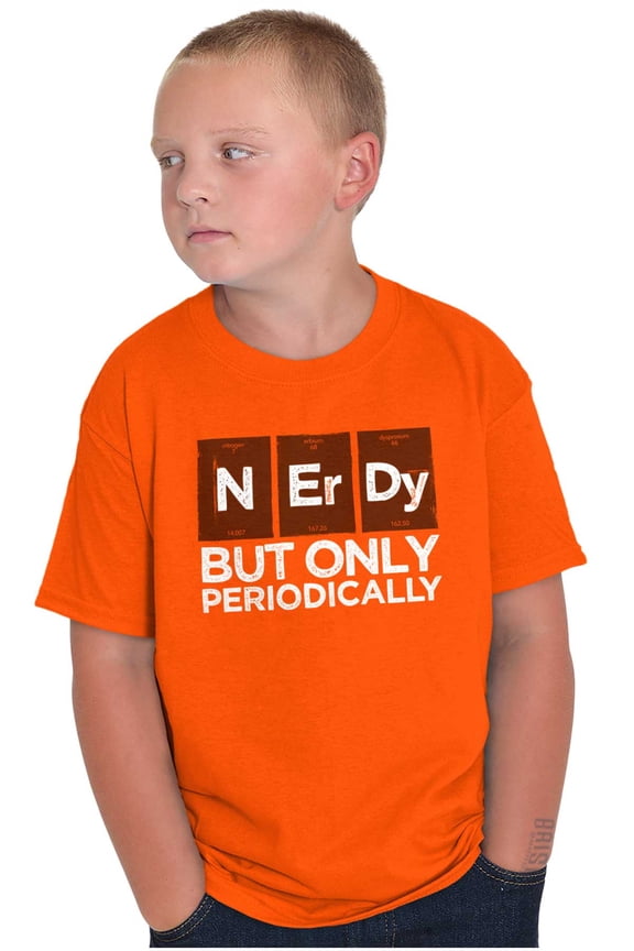 Periodically Nerdy Chemistry Science Crewneck T Shirts Boy Girl Teen Brisco Brands XS