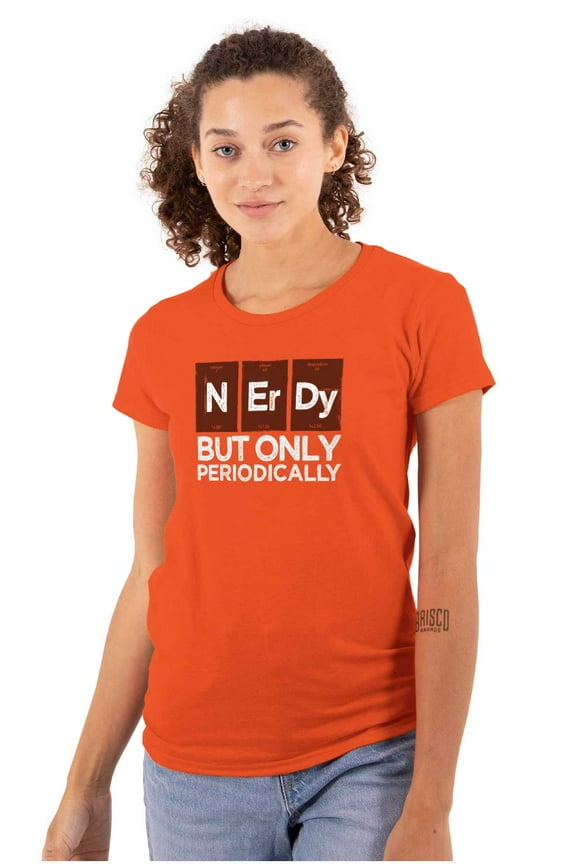 Periodically Nerdy Chemistry Science Womens Slim Fit Graphic Tee Brisco Brands M