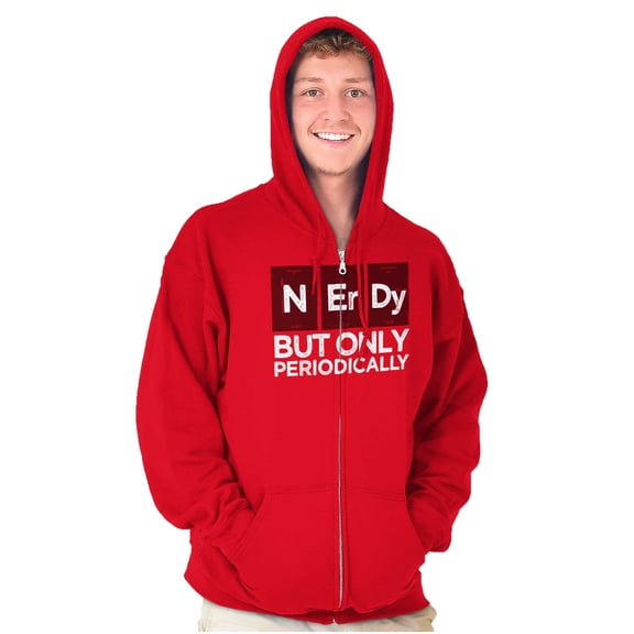 Periodically Nerdy Chemistry Science Zip Up Hoodie Men's Women's Brisco Brands L