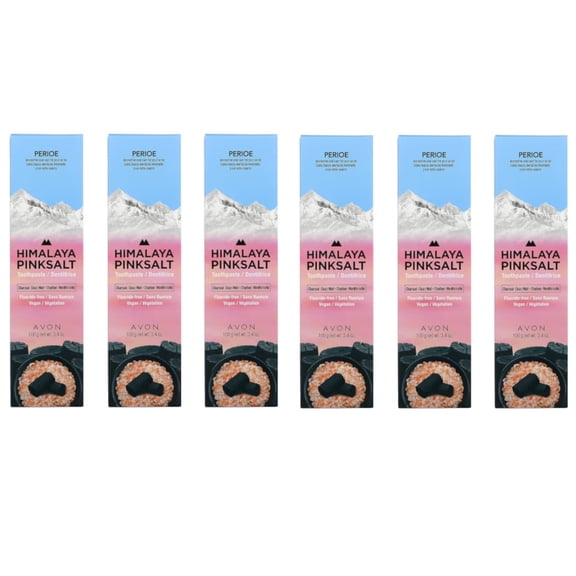Perioe Himalaya Pinksalt Toothpaste, Charcoal-Clean Mint 3.4 Oz. - Pack of 6
