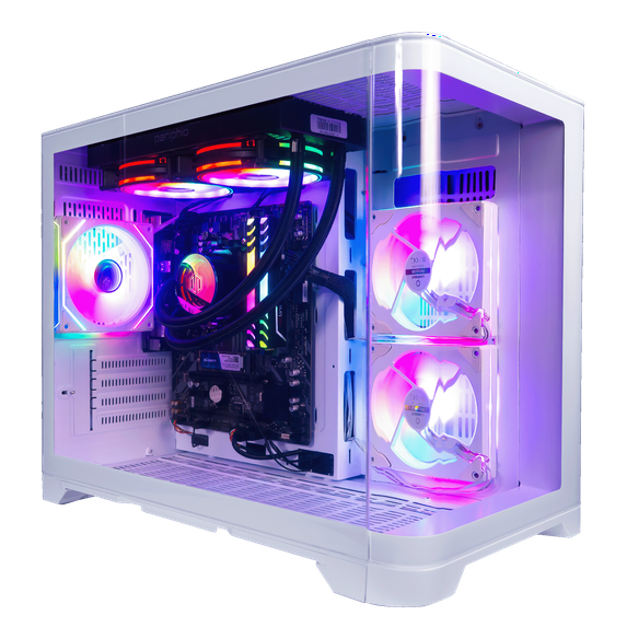 Periphio Atlas AMD Gaming PC, Liquid Cooled Ryzen 5 5600GT (4.4GHz Turbo), Radeon RX Vega 7 Graphics (Gaming Optimized), 16GB RAM, 2TB SSD, Windows 11 Desktop Computer, WiFi + Bluetooth, 1080p Gaming