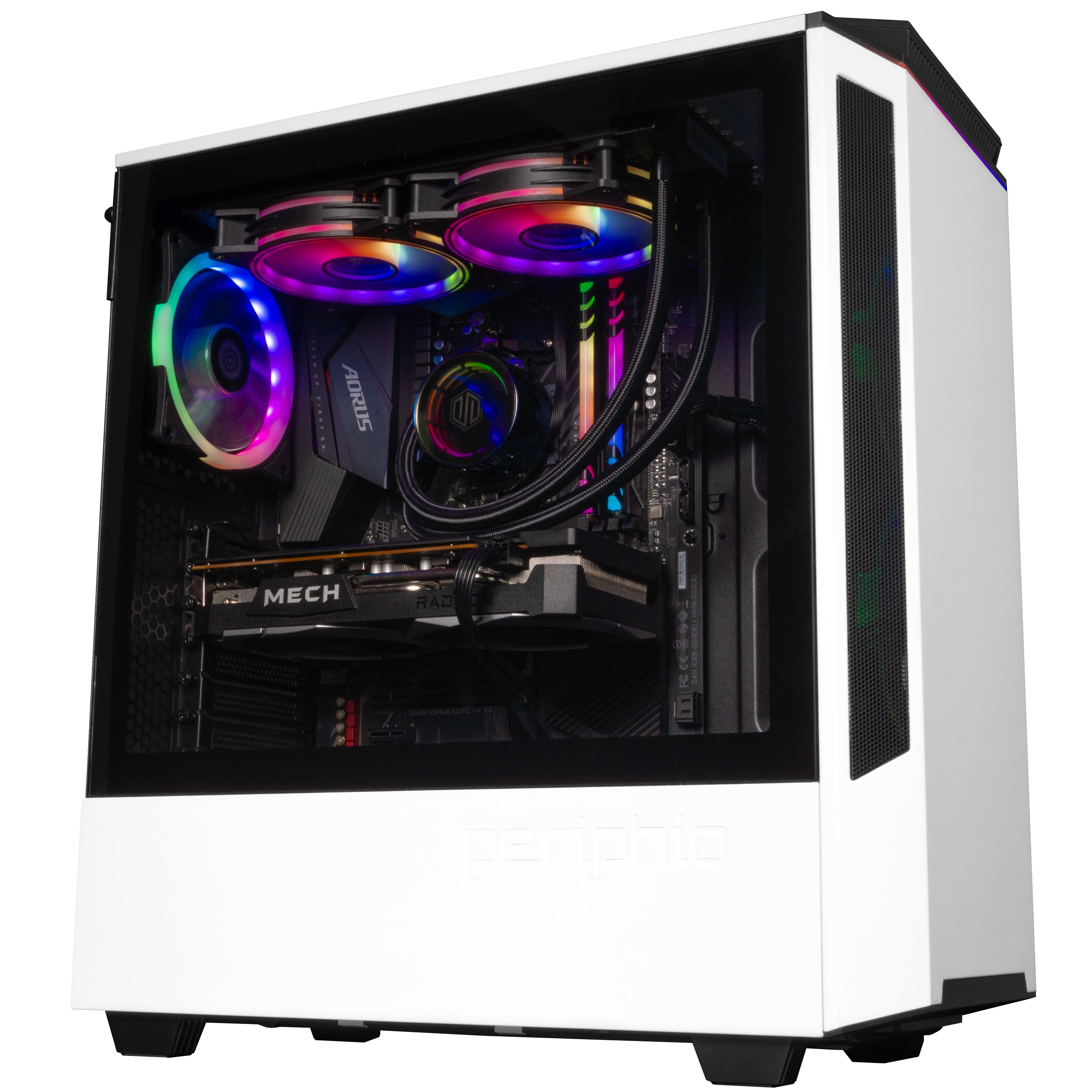 Periphio Nova Prebuilt Gaming PC - Liquid Cooled | AMD Ryzen 5 5600X  (4.6GHz Turbo) | Radeon RX 6650 XT (8GB) | 1TB M.2 NVMe SSD | 16GB DDR4 RAM  | 