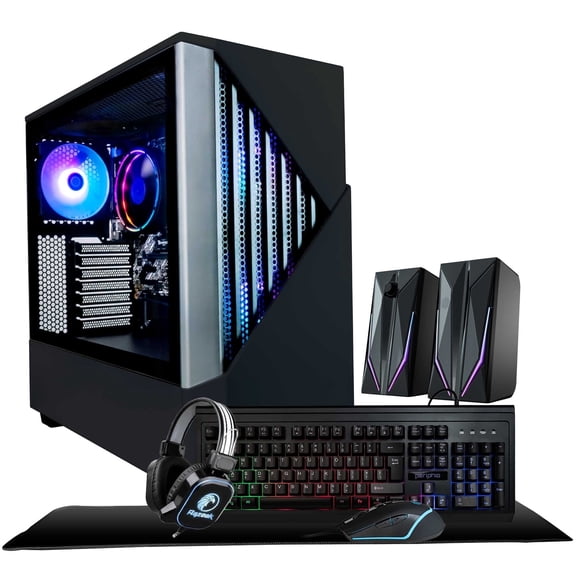 Periphio Reaper Gaming Desktops, AMD Ryzen 5, 16GB, 1TB SSD, Black, RS5600G