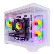 Periphio Atlas Gaming PC, AMD Ryzen 5 5500 up to 4.2GHz with Radeon RX 6500XT 4GB GPU Gaming Optimized, 16GB RAM, 1TB SSD, WiFi, Windows 11 Desktop, White