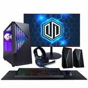 Periphio Reaper Gaming PC, AMD Ryzen 5 5500 up to 4.4GHz with Raddeon RX 6500 XT 4GB GPU Gaming Optimized, 16GB RAM, 1TB SSD, WiFi, Windows 11 Desktop, Black, Full Battlestation