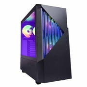 Periphio Reaper Gaming PC, AMD Ryzen 5 5500 up to 4.4GHz with Radeon RX 6500 XT 4GB GPU Gaming Optimized, 16GB RAM, 1TB SSD, WiFi, Windows 11 Desktop, Black