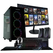 Periphio Terra Paquete de Escritorio para PC para Juegos - AMD Ryzen 5 5600G, Gráficos Radeon Vega, 16GB DDR4 RAM, 1TB NVMe SSD, Estación de Batalla para Computadora Windows 11 RGB