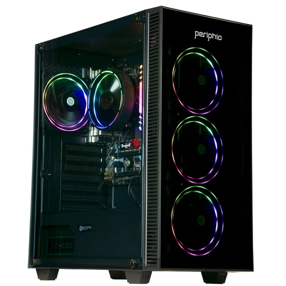 Periphio Terra Gaming PC Desktop - AMD Ryzen 5 (4.4GHz Turbo), Radeon Vega 7 iGPU, 16GB RAM, 1TB NVMe SSD, Windows 11 Gaming Computer, WiFi + BT