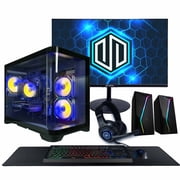 Periphio Atlas Gaming PC, AMD Ryzen 5 5500 up to 4.2GHz with Radeon RX 6500XT 4GB GPU Gaming Optimized, 16GB RAM, 1TB SSD, WiFi, Windows 11 Desktop, Black, Full Battlestation