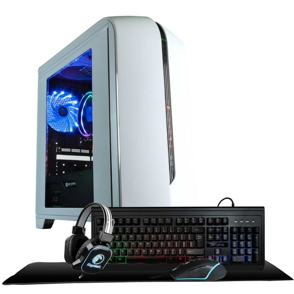 Periphio Warp Gaming PC Computer - AMD Ryzen 5 5600G | Radeon Vega 7 Graphics | 1TB Solid State (SSD) | 16GB DDR4 RAM | Windows 11 | RGB Elite 4-in-1 Gaming Bundle
