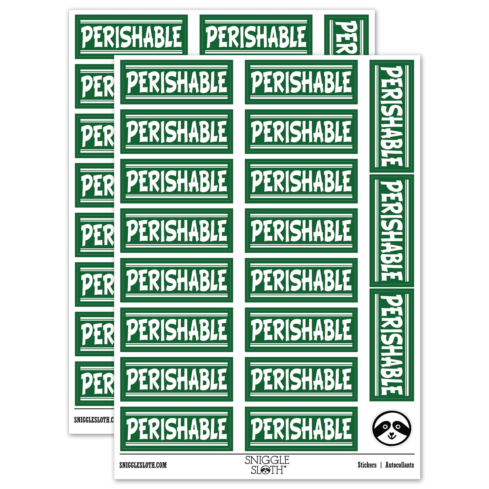 Perishable Label Sign Perishable Food Mail Shipment Sticker Set - Dark Green - Gloss Finish ...