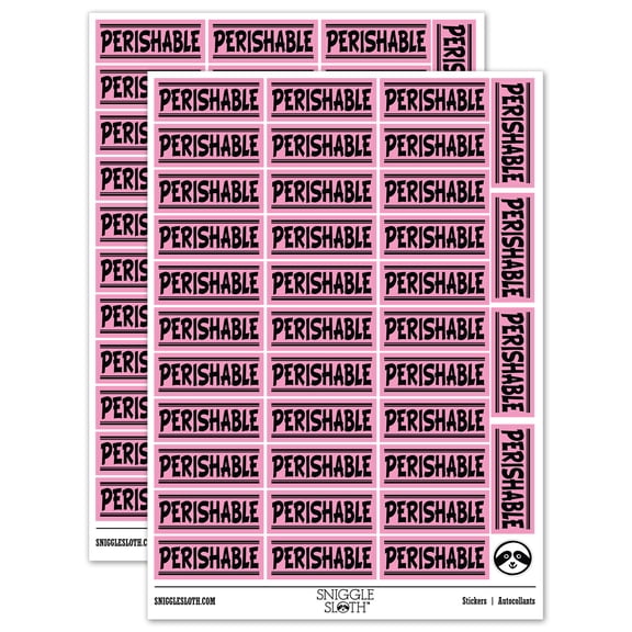 Perishable Food Mail Shipment Sticker Set - Light Pink - Matte Finish - 1.5" Small