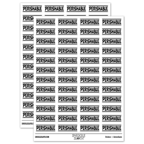 Perishable Food Mail Shipment Sticker Set - White - Matte Finish - 1.25" Mini