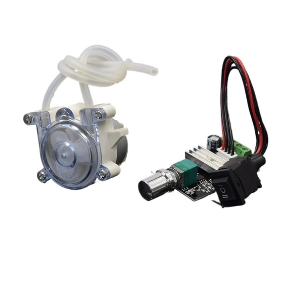 Peristaltic Pump DC 6V-12V Metal Brush 500 Geared Motor Squeeze Dosing Liquid Water Pump Reverse for Lab Ink Sampling ,Easy to Use - A_Pump with Controller