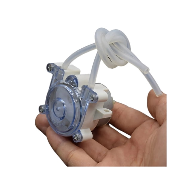 Peristaltic Pump DC 6V-12V Metal Brush 500 Geared Motor Squeeze Dosing Liquid Water Pump Reverse for Lab Ink Sampling ,Adjustable Flow Rate