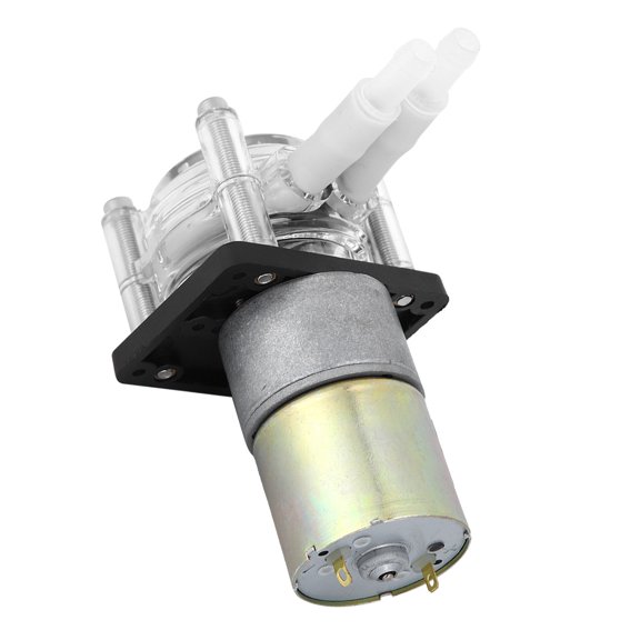 Peristaltic Pump SelfPriming Stainless Steel Wheel Frame PC Transparent Head DC Motor(12V )
