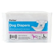 Peritas Disposable Dog Diapers Female| Puppy, Doggie, Cat Diapers |Diapers for Dogs in Heat Period, Diapers that Stay on Bulk, Senior, Excitable Urination, or Incontinence Large, 12 Count