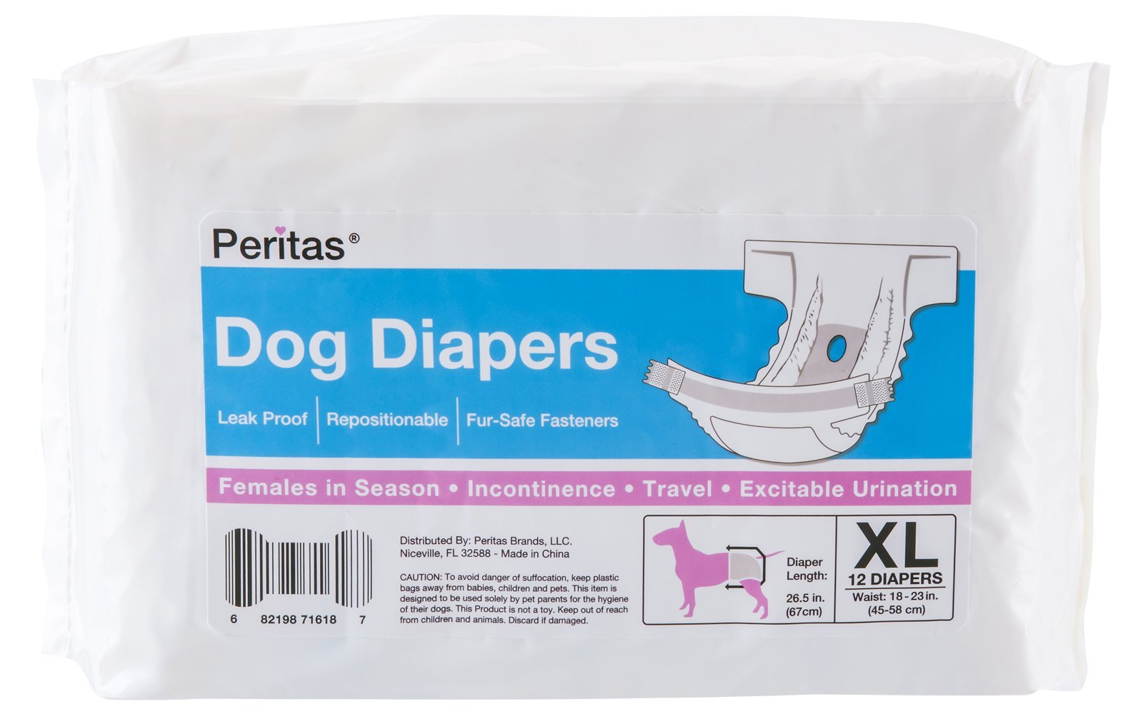 Simple Solution Disposable Dog Diapers for Female Dogs Super Absorbent LeakProof Fit Small