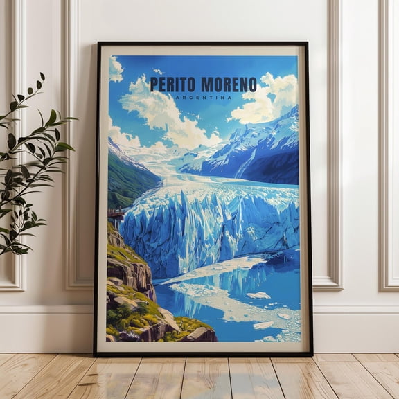 Perito Moreno Glacier Art Print, Argentina Travel Print, Unframed Paper Poster 11x14in