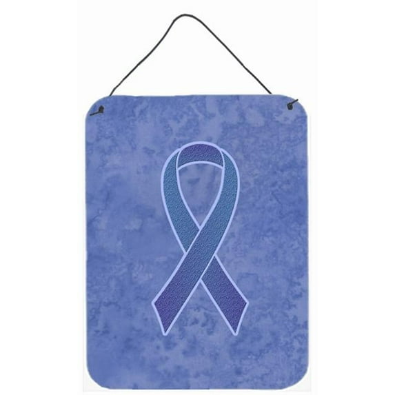 Periwinkle Blue Ribbon for Esophageal and Stomach Cancer Awareness Wall or Door Hanging Prints - 12 x 6 In.