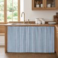 thumbnail image 1 of Periwinkle Blue Striped Cabinet Curtains 28" W x 51" L, Coastal Grandma French Rustic Linen Texture Under-Desk Privacy Dust Proof Drape Dishwasher Curtain Sink Skirt for Kitchen Closet Bathroom, 1 of 9